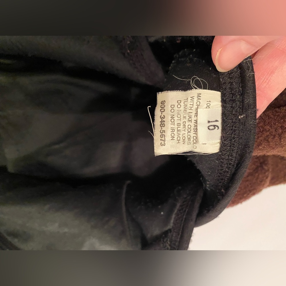 Brown/ Black Fleece Dog Coat by Apache River, Size Small/ Medium Dog - Picture 8 of 11